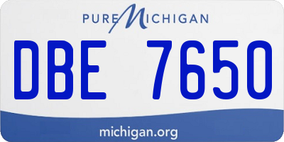 MI license plate DBE7650