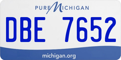 MI license plate DBE7652