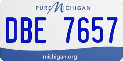 MI license plate DBE7657