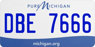 MI license plate DBE7666