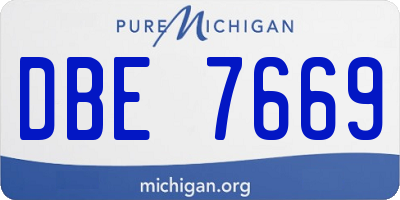 MI license plate DBE7669