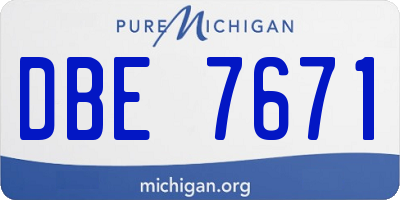 MI license plate DBE7671