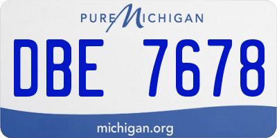 MI license plate DBE7678