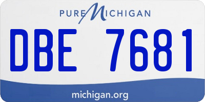 MI license plate DBE7681