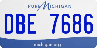 MI license plate DBE7686