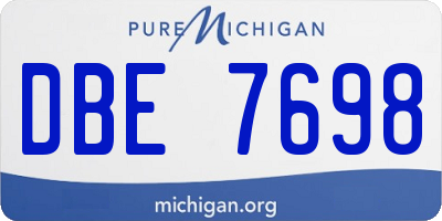 MI license plate DBE7698