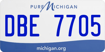 MI license plate DBE7705