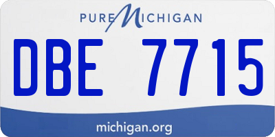 MI license plate DBE7715