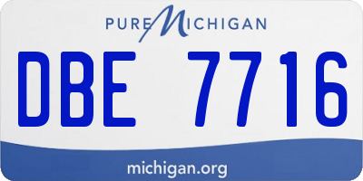 MI license plate DBE7716
