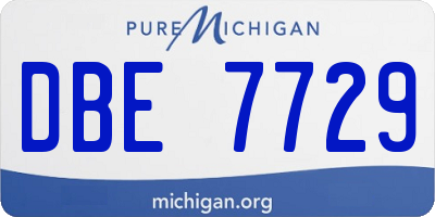 MI license plate DBE7729
