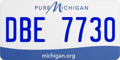 MI license plate DBE7730