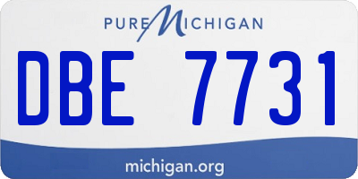 MI license plate DBE7731