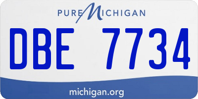 MI license plate DBE7734
