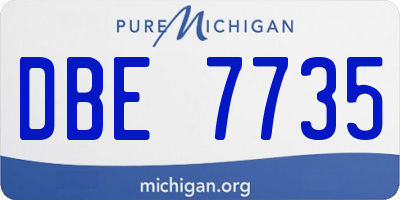 MI license plate DBE7735