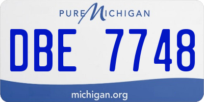 MI license plate DBE7748