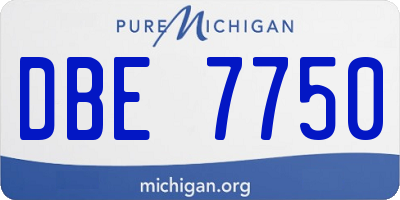 MI license plate DBE7750