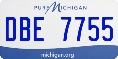 MI license plate DBE7755