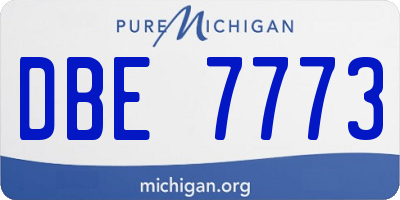 MI license plate DBE7773