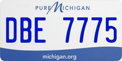 MI license plate DBE7775