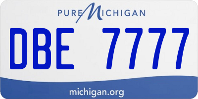 MI license plate DBE7777