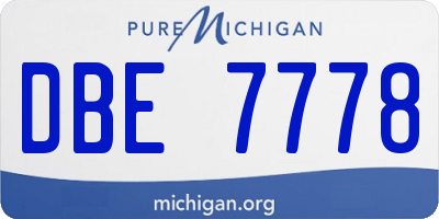 MI license plate DBE7778