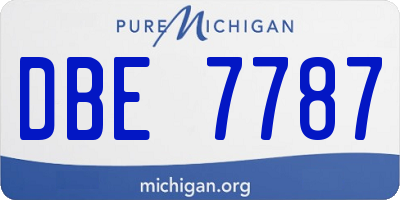 MI license plate DBE7787