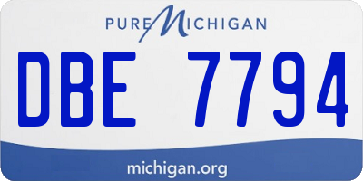 MI license plate DBE7794