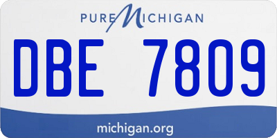 MI license plate DBE7809