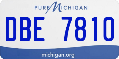 MI license plate DBE7810