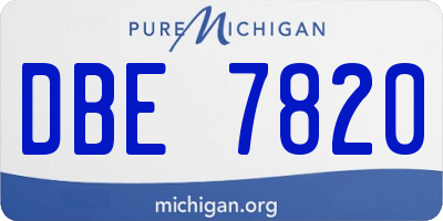 MI license plate DBE7820