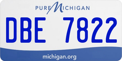 MI license plate DBE7822