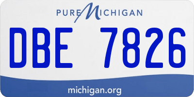 MI license plate DBE7826