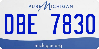 MI license plate DBE7830