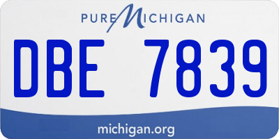 MI license plate DBE7839
