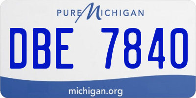 MI license plate DBE7840