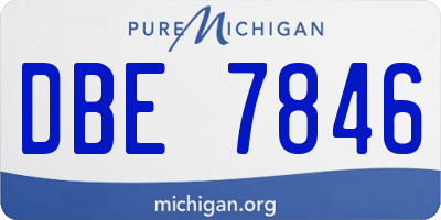 MI license plate DBE7846
