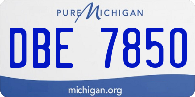 MI license plate DBE7850