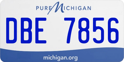 MI license plate DBE7856