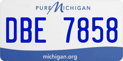 MI license plate DBE7858