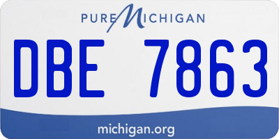 MI license plate DBE7863