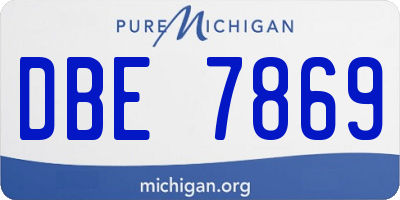 MI license plate DBE7869