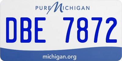 MI license plate DBE7872