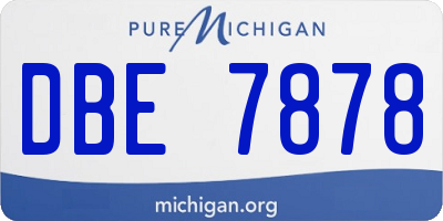 MI license plate DBE7878
