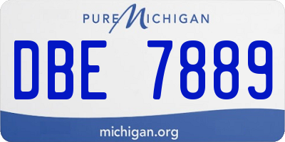 MI license plate DBE7889