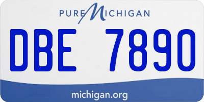 MI license plate DBE7890