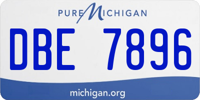 MI license plate DBE7896