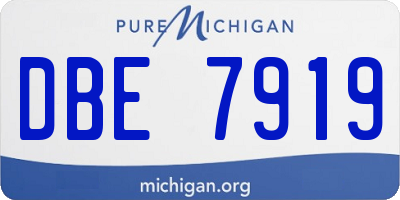 MI license plate DBE7919