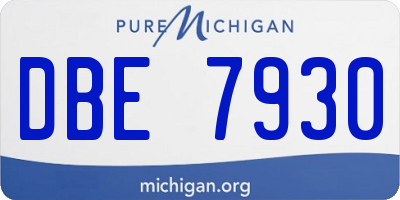 MI license plate DBE7930