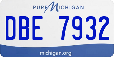 MI license plate DBE7932