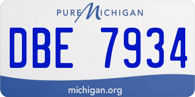 MI license plate DBE7934